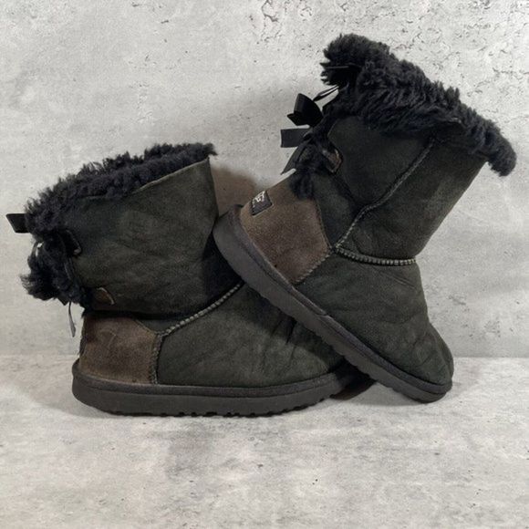 UGG Australia Womens Mini Bailey Bow II Sz 5 Winter Boot Chocolate Brown 1002954 - Picture 5 of 7